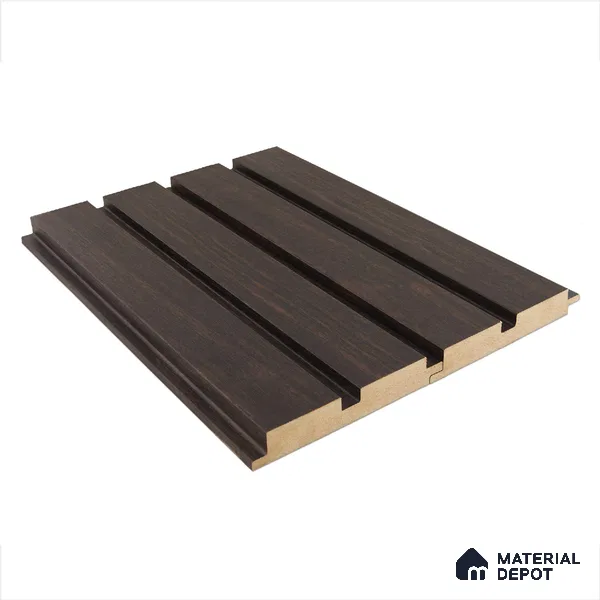Black Wooden Louver 163 F Bog Oak 9 ft x 4.7 inch MDF Panel - 18 mm | Suitable for Feature Wall, TV Unit & Living Room | Width is Subjected to 5% Variation